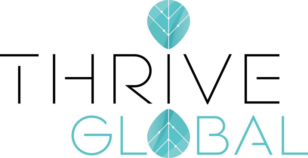 Thrive Global logo featuring modern design with teal accent